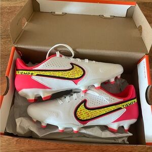 Nike Legend 9 IX Academy FG/MG White Volt Bright Crimson Soccer Cleats Shoes